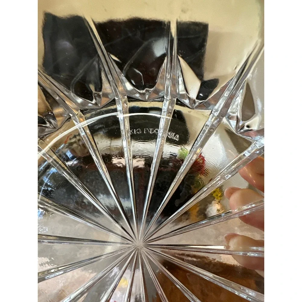 KIG Indonesia Clear‎ Pressed Glass Sunburst Round Serving Bowl 6 Inch